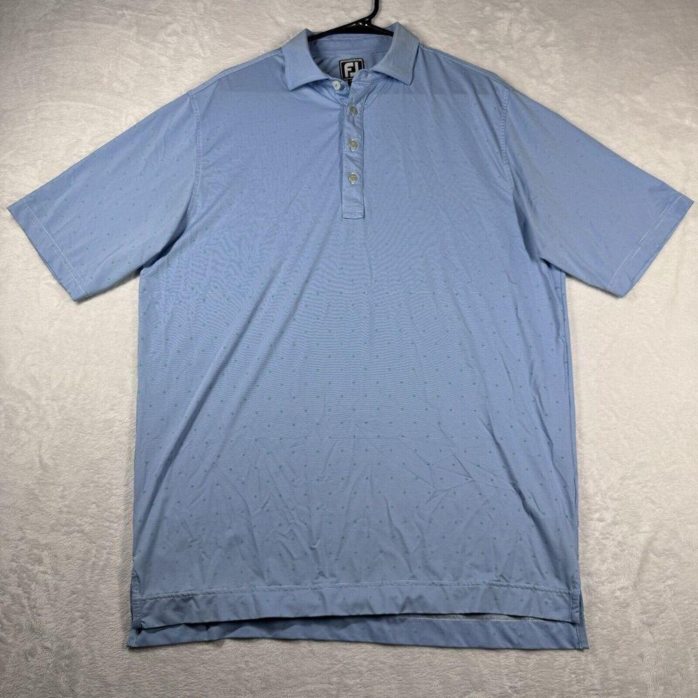 Footjoy Polo Performance Golf Polo Mens Size Large Short Sleeve Polka Dot